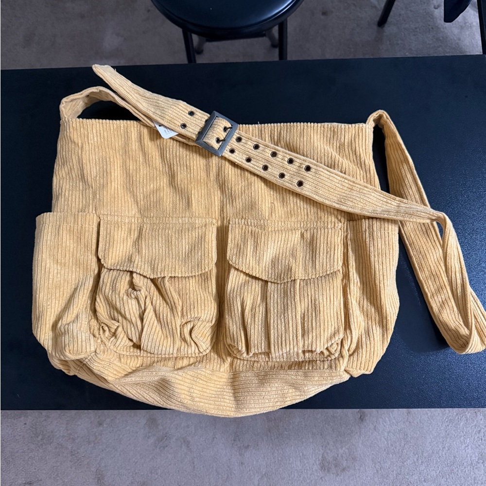 Free People Mustard Corduroy Bag